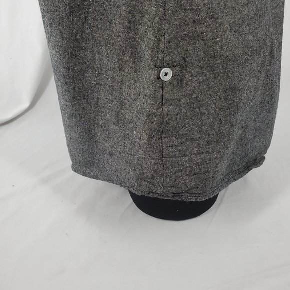 JL❤ Button Front Collared Shirt Gray Womens Large - Picture 5 of 14